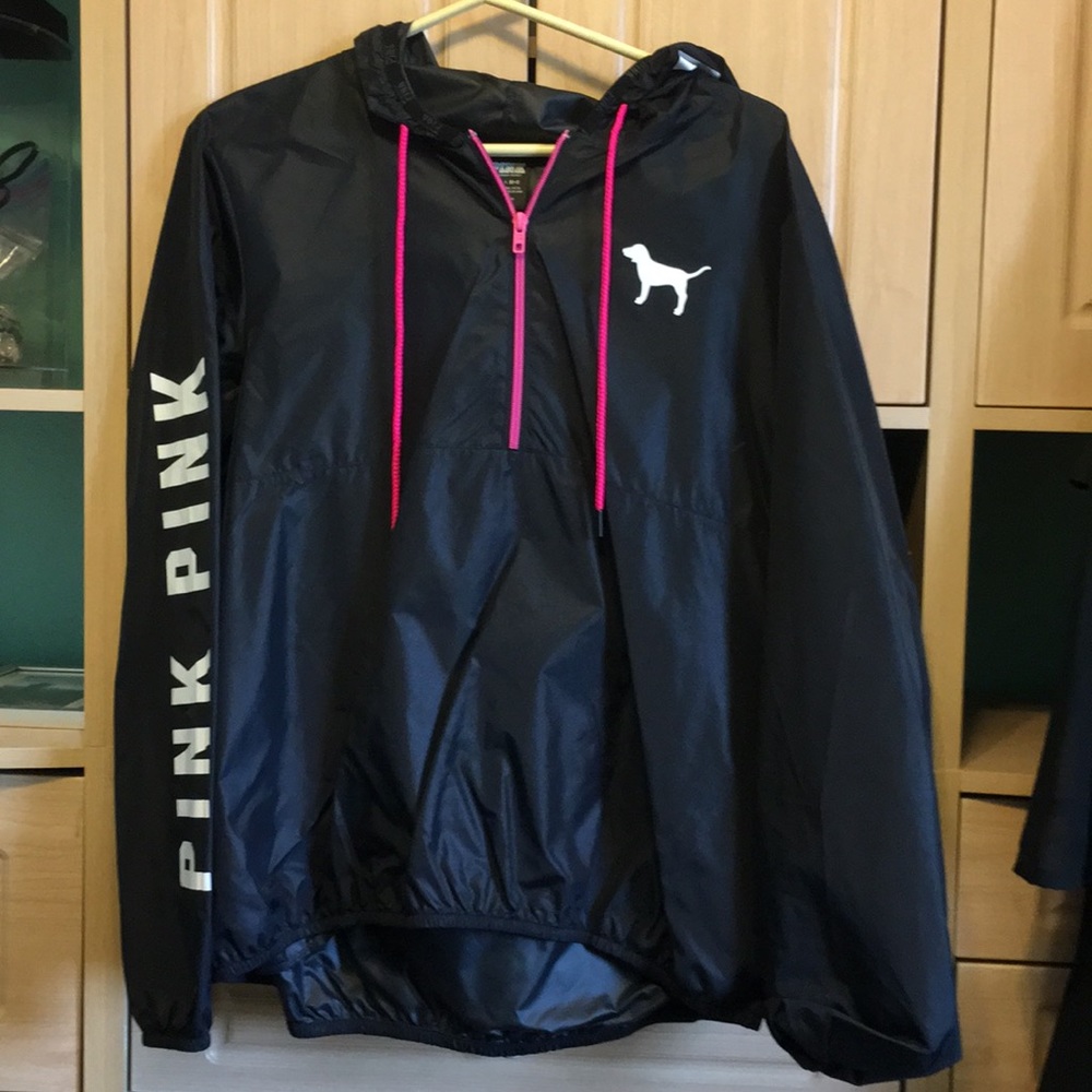 PINK black windbreaker